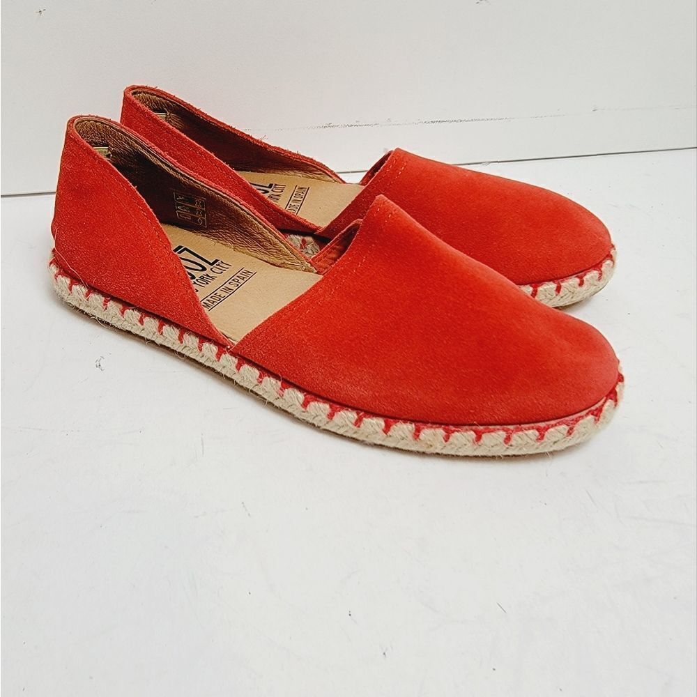 Miz Mooz Carmena Orange Suede Flat Espadrille Size 7 EU37